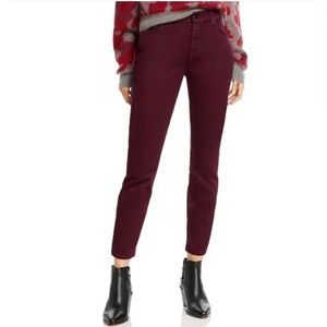 7 For All Mankind Burgundy Ankle Skinny Jeans Size 8